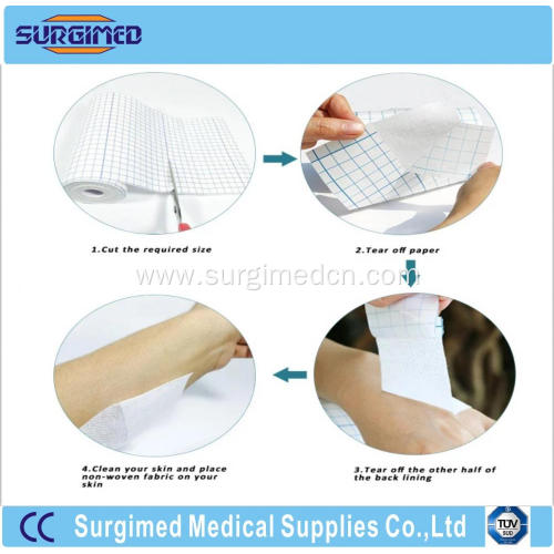 surgical non-woven/PU dressing fixing roll